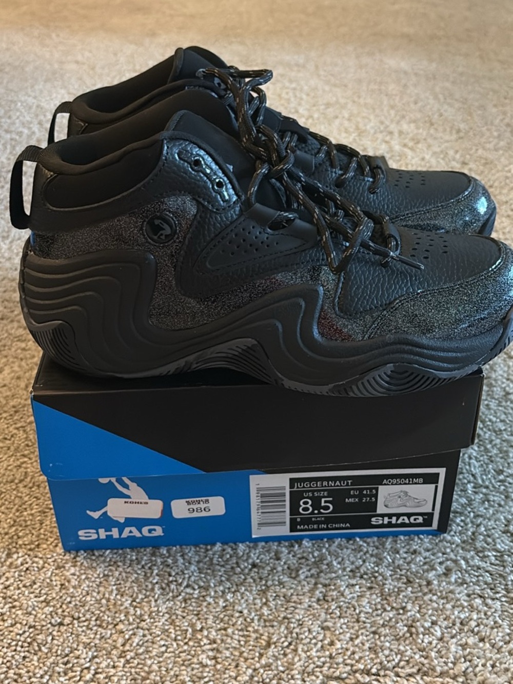 Shaq Juggernaut Men’s Size 8.5 - Black - Brand New